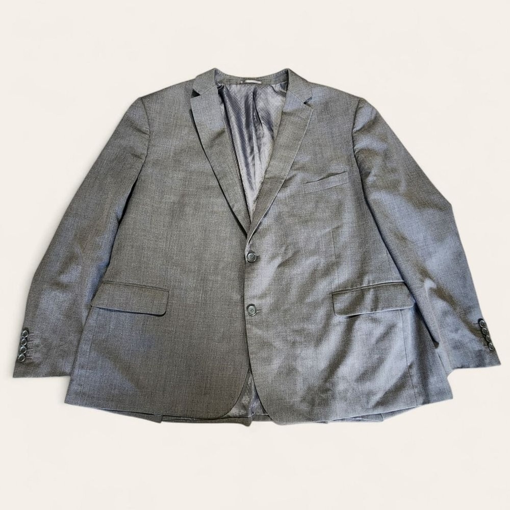 Mantoni Blazer‎ Super 140S Virgin Wool 2-Button Suit Jacket Size 54R Grey Formal
